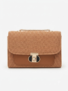 Classic Herringbone Chain Shoulder Bag – Camel | MehakBags