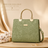 Noir Flora Brown Gold Handle Tote Handbag - Mehak Bags
