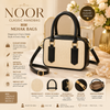 Noor Classic Handbag – Elegant Beige Top Handle Bag with Long Strap for Girls Skin