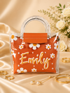 Orange Emily Daisy Transparent Mini Handbag – Cute Floral Jelly Tote for Girls & Women
