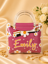 Pink Emily Daisy Transparent Mini Handbag – Cute Floral Jelly Tote for Girls & Women