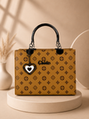 Orange Monogram Handbag with Heart Charm