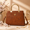 Flora Brown – Gold Handle Top Handbag for Women – Mehak Bag
