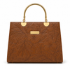Flora Brown – Gold Handle Top Handbag for Women – Mehak Bag