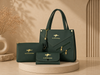 Signature Charm Bag Green by Mehak | Elegant Women’s Handbag Set
