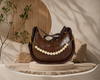 Dark Brown Pearl Strap Mini Bag – Mehakbags