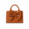 Brown Fleur Bow Tote Bag By Mehak Bag