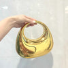 Aurora Metallic Moon Clutch – Golden | Removable Chain | Premium Party Wear Bag – MEHAK BAGS