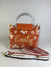 Mahroon Emily Daisy Transparent Mini Handbag – Cute Floral Jelly Tote for Girls & Women - Mehak Bags