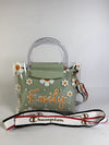 Green Emily Daisy Transparent Mini Handbag – Cute Floral Jelly Tote for Girls & Women