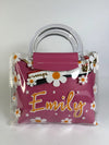 Pink Emily Daisy Transparent Mini Handbag – Cute Floral Jelly Tote for Girls & Women